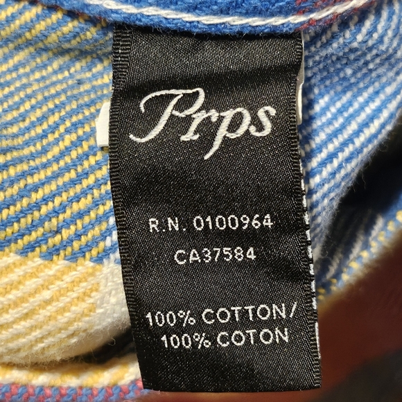 NWOT PRPS Goods & Co Japan Plaid Multicolor Flannel Shirt Shacket - Size XXL - Picture 10 of 10